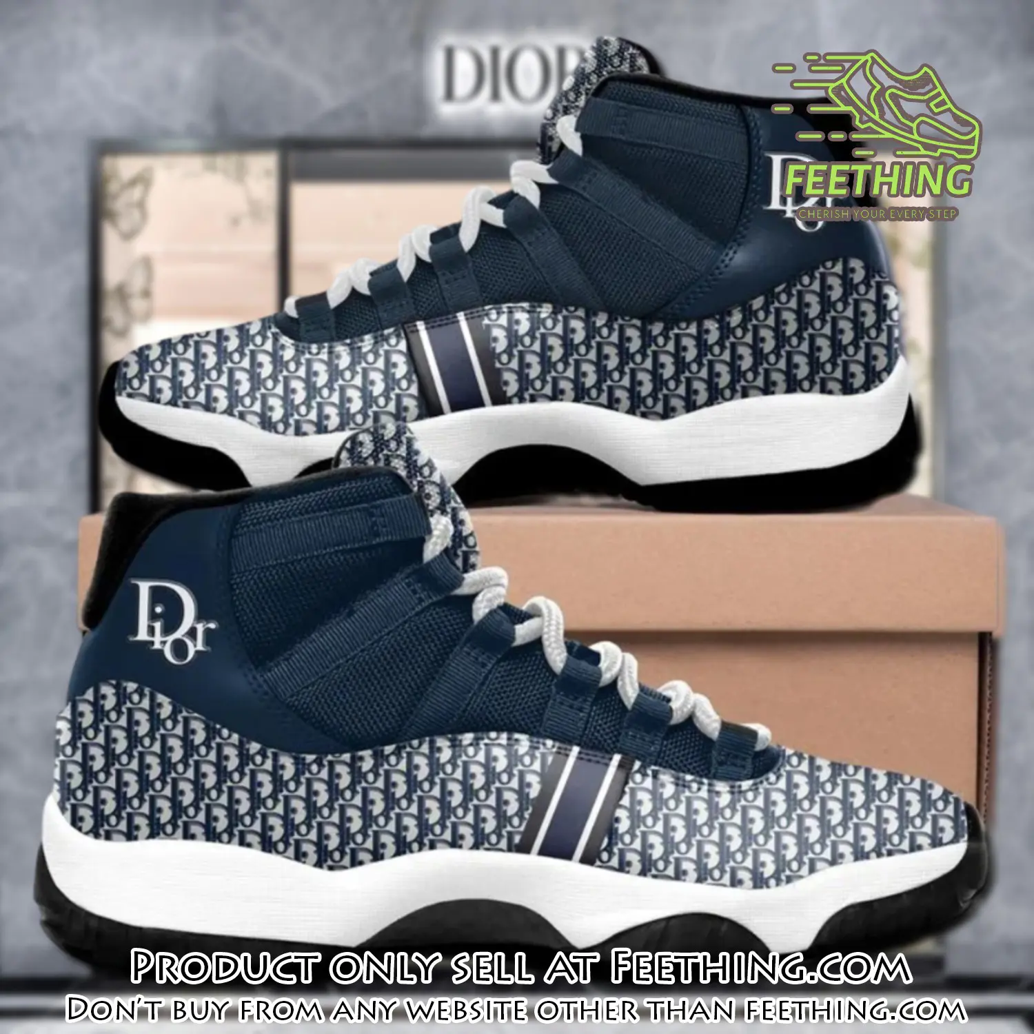 Dior luxury blue air jordan 11 shoes hot  dior sneakers gifts for men women ft3002524